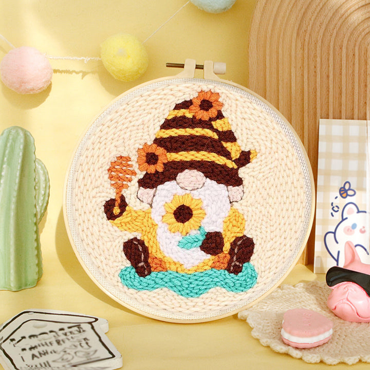 Sunflower Gnome Punch Needle Embroidery Kits