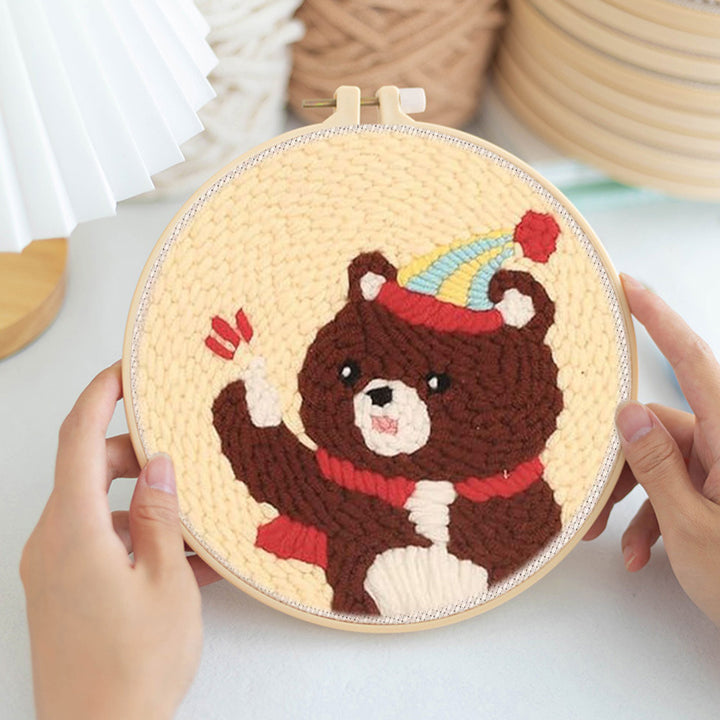 Party Bear Punch Needle Embroidery Kits