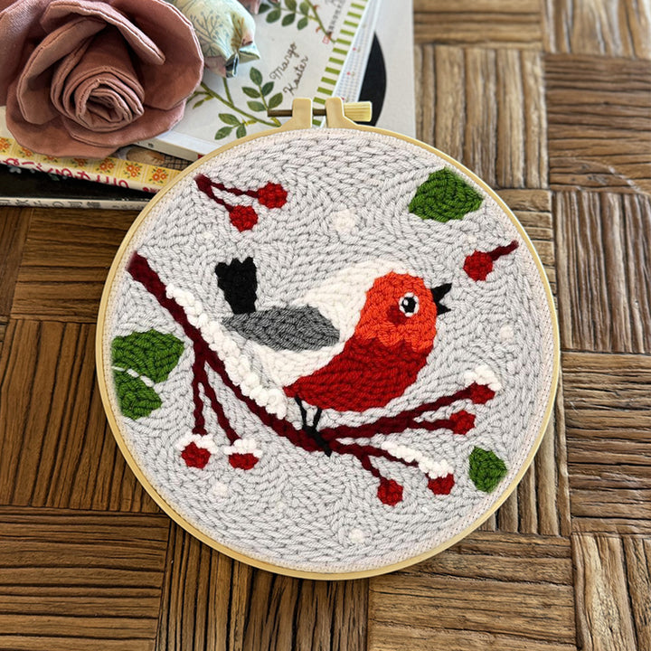 Winter Bird Punch Needle Embroidery Kits