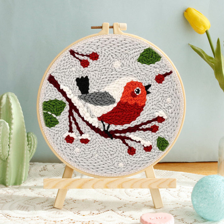 Winter Bird Punch Needle Embroidery Kits
