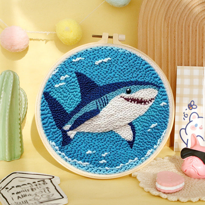 Ocean Shark Punch Needle Embroidery Kits