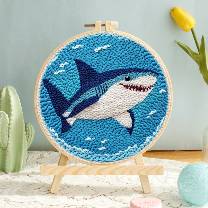 Ocean Shark Punch Needle Embroidery Kits
