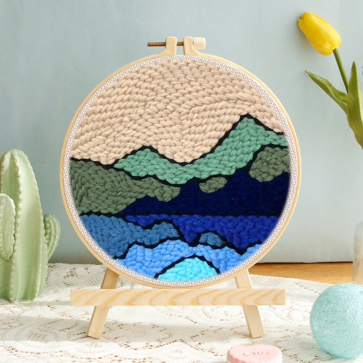 Mountain and Lake Scenery Punch Needle Embroidery Kits