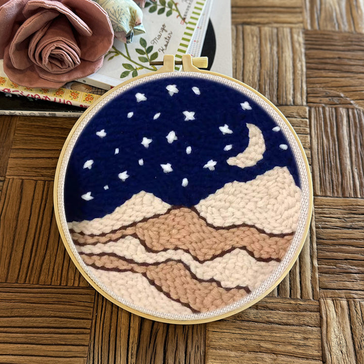 Mountain Night View Punch Needle Embroidery Kits