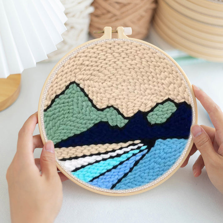 Mountain and Lake Punch Needle Embroidery Kits