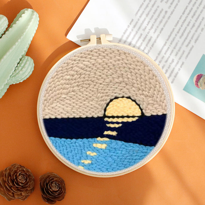 Sunset Over Water Punch Needle Embroidery Kits