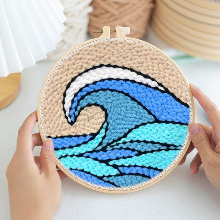 Rolling up the Waves Punch Needle Embroidery Kits