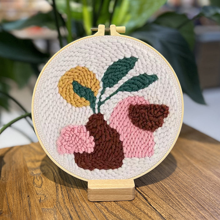 Pastel Floral Decoration Punch Needle Embroidery Kits