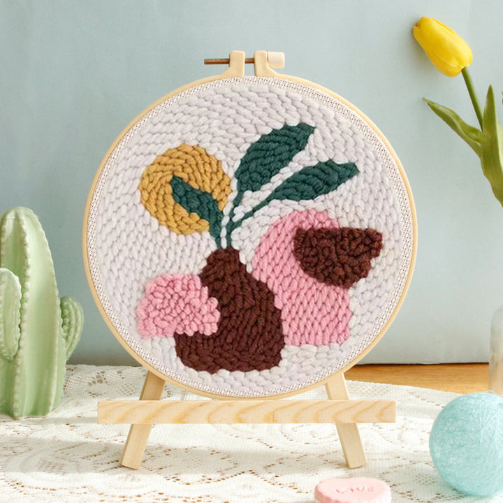 Pastel Floral Decoration Punch Needle Embroidery Kits