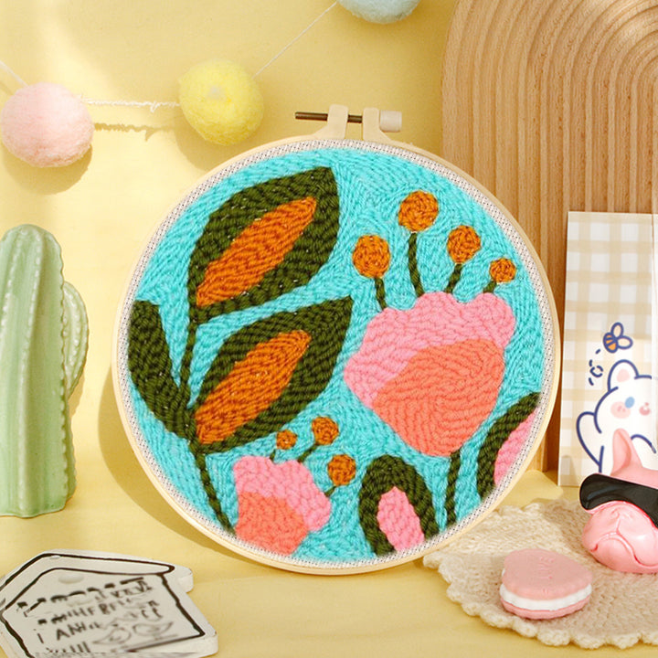 Bright Flowers Punch Needle Embroidery Kits