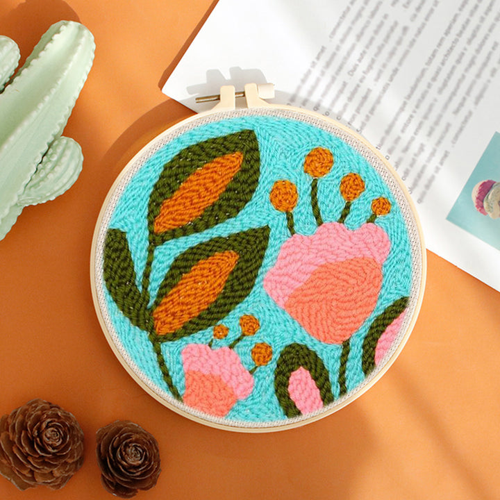 Bright Flowers Punch Needle Embroidery Kits