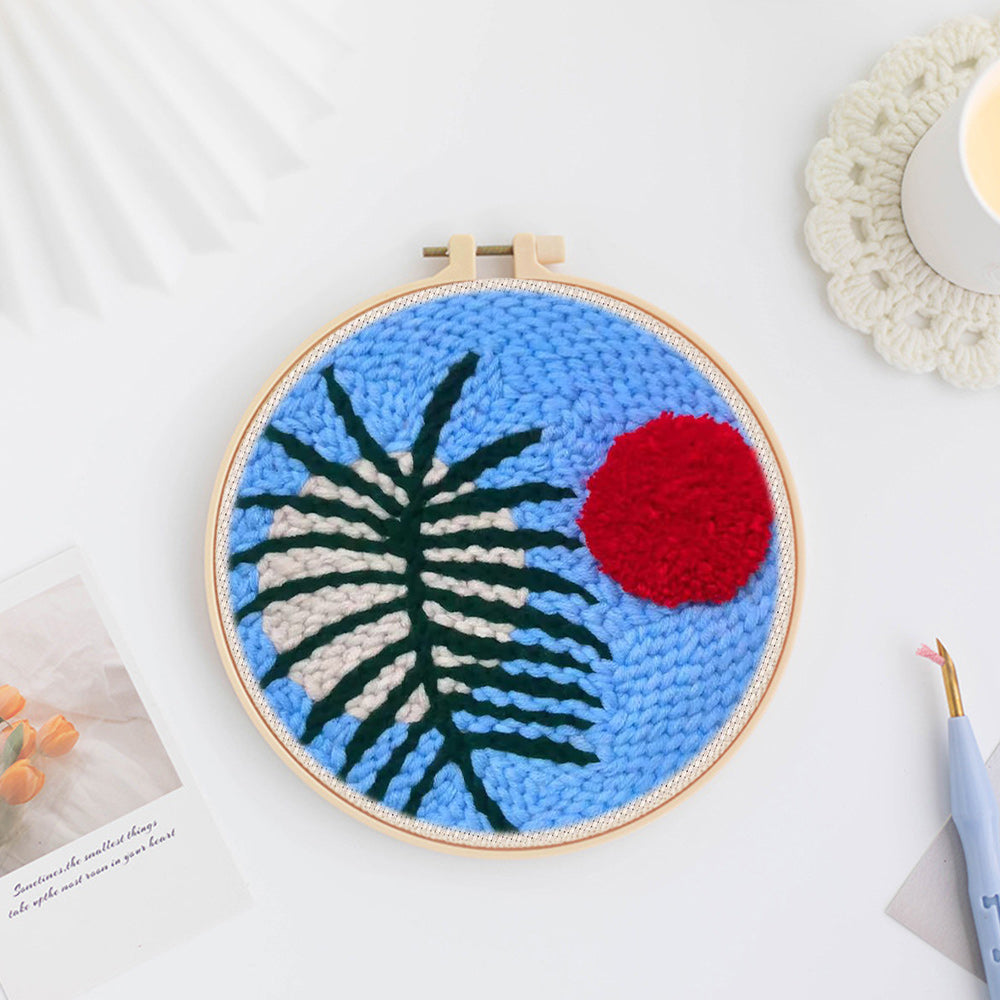 Leaves and Circles Punch Needle Embroidery Kits
