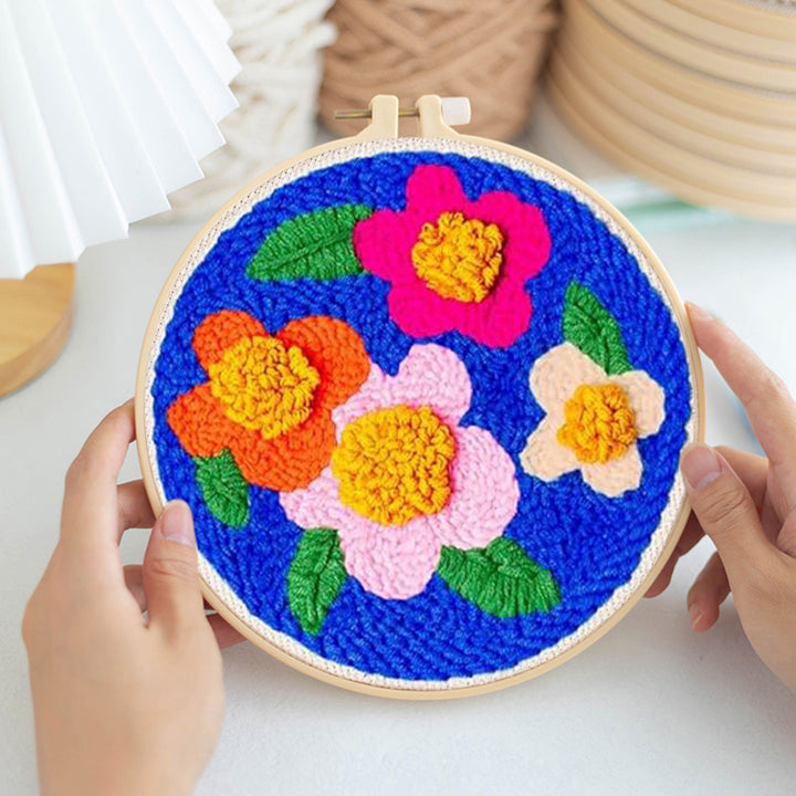 Colorful Flowers Punch Needle Embroidery Kits