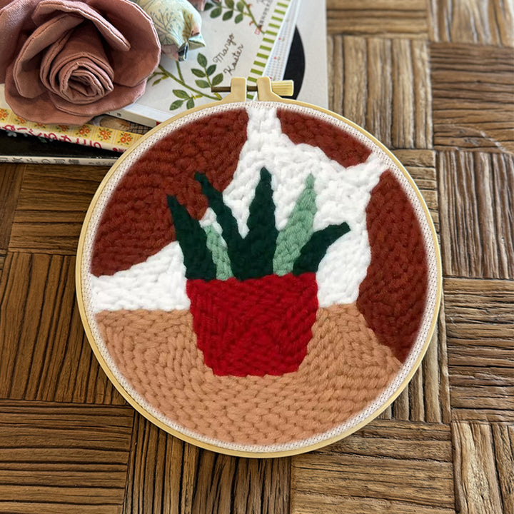 Potted Plants Punch Needle Embroidery Kits