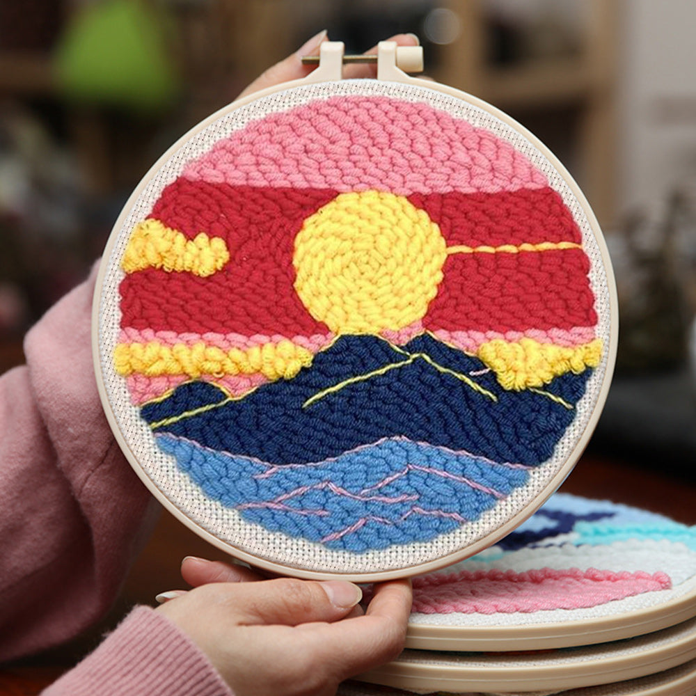 Sunset Landscape Punch Needle Embroidery Kits