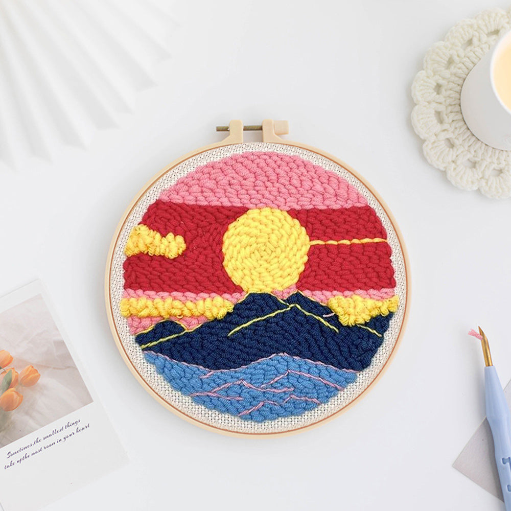 Sunset Landscape Punch Needle Embroidery Kits