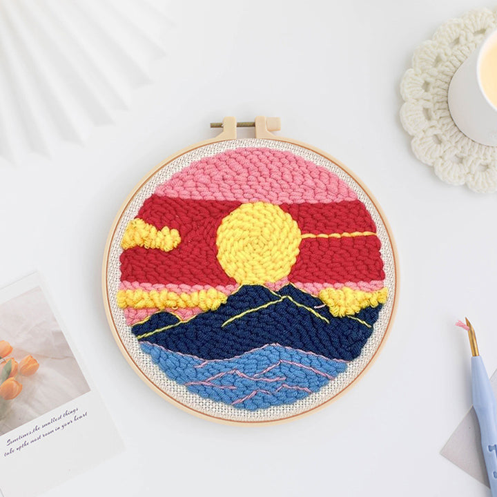 Sunset Landscape Punch Needle Embroidery Kits