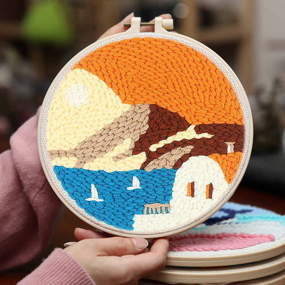Coastal Scene Punch Needle Embroidery Kits