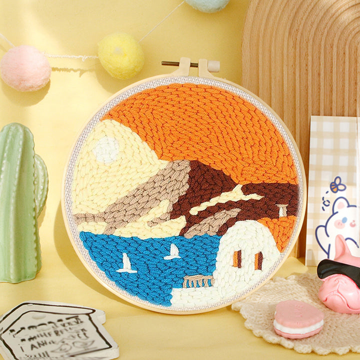 Coastal Scene Punch Needle Embroidery Kits