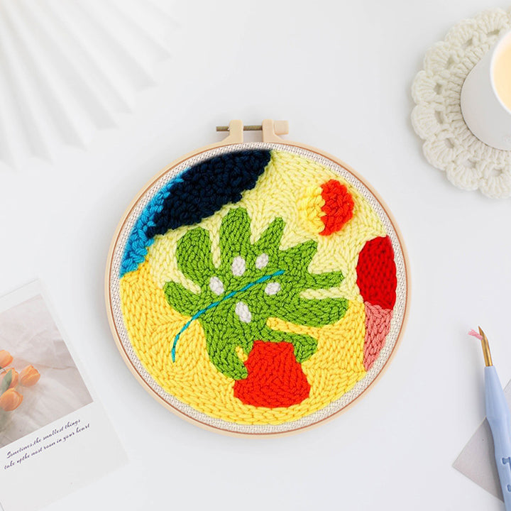 Colorful Leaf Art Punch Needle Embroidery Kits