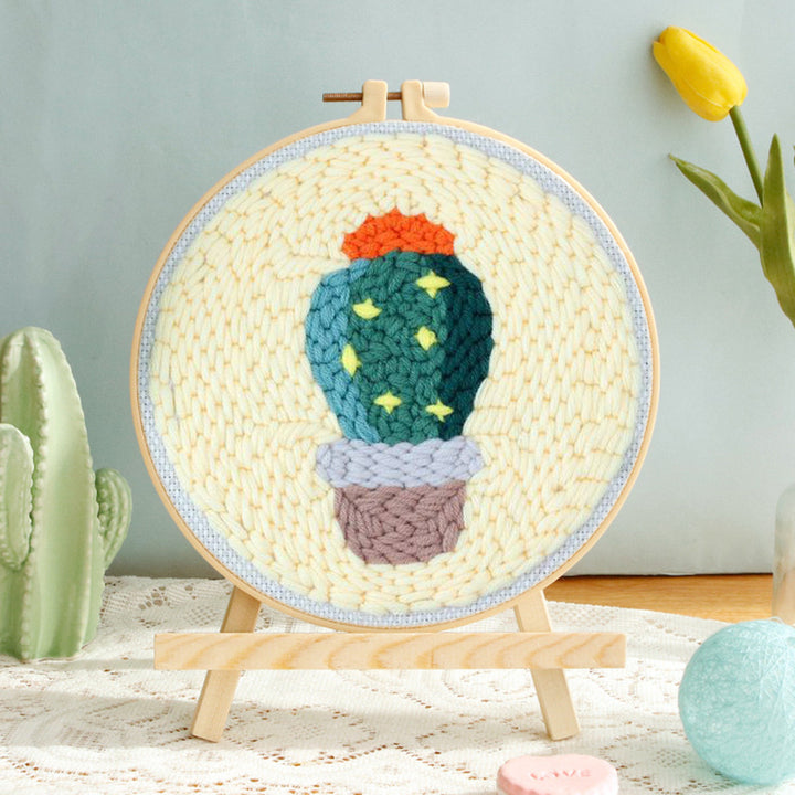 Cute Cactus Punch Needle Embroidery Kits