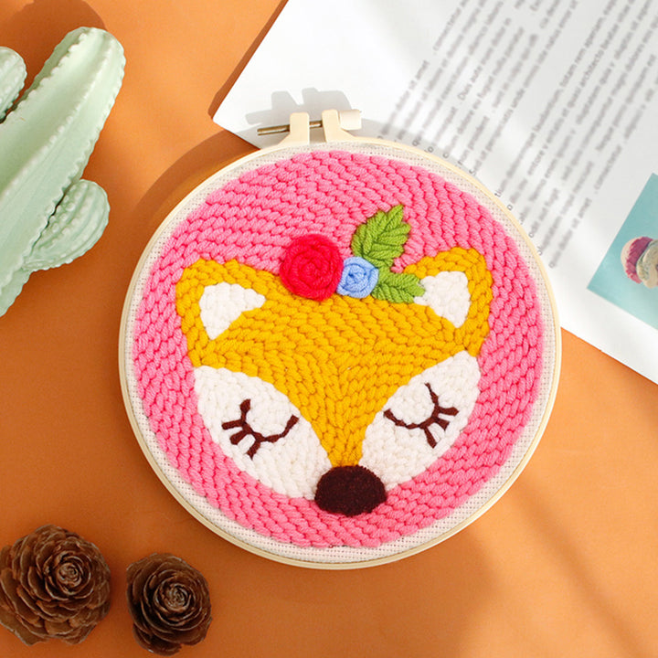 Cute Fox Avatar Punch Needle Embroidery Kits