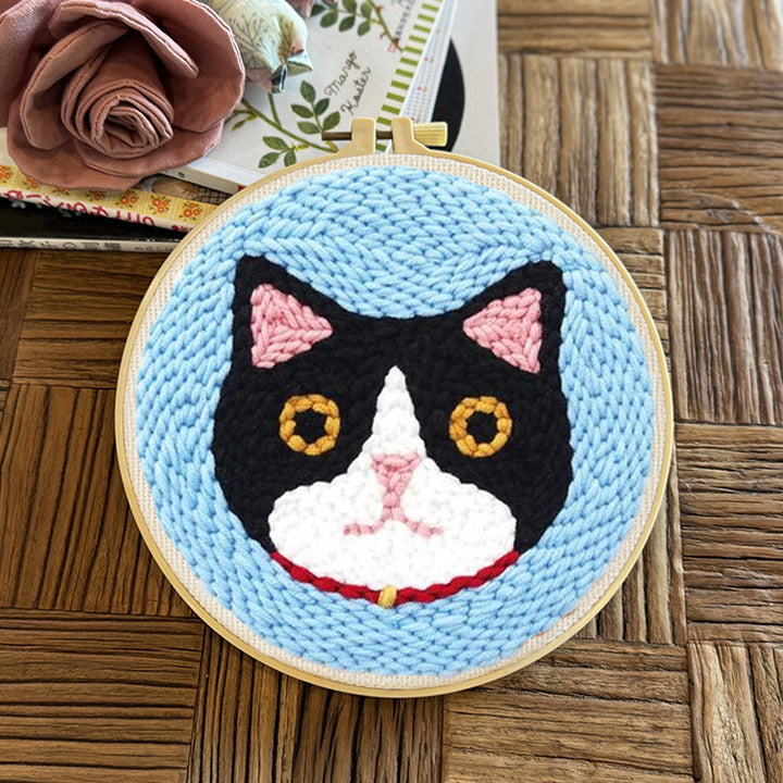 Cute Cat Avatar Punch Needle Embroidery Kits