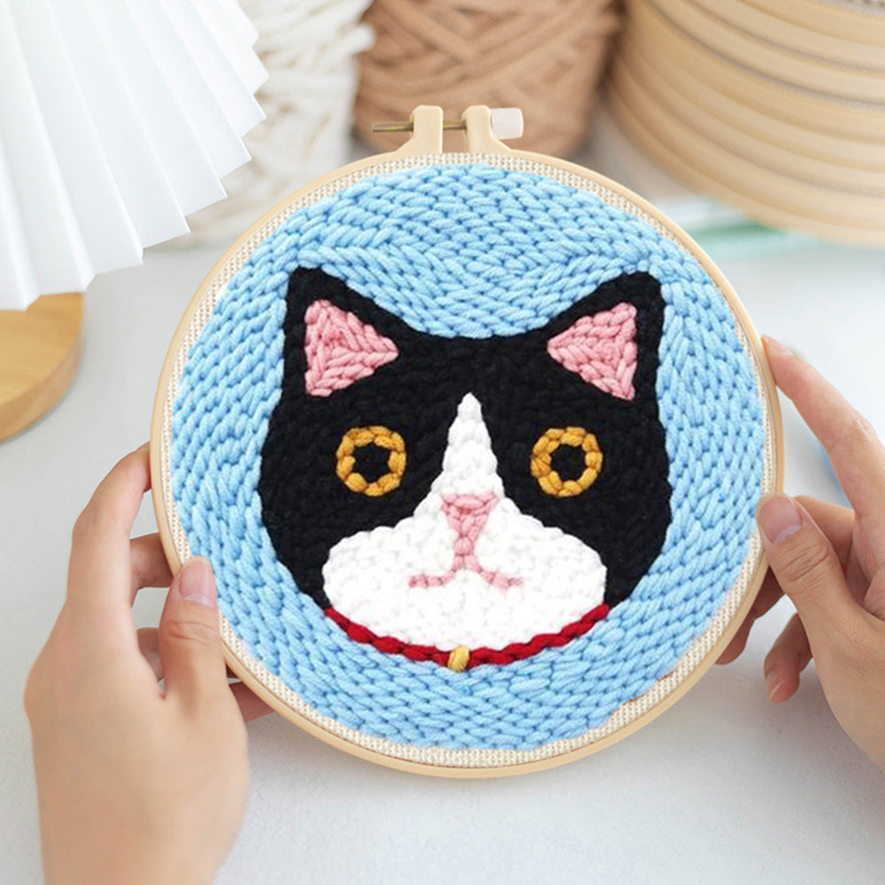 Cute Cat Avatar Punch Needle Embroidery Kits