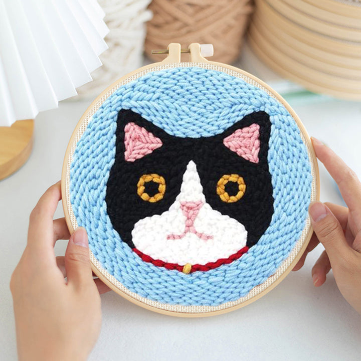 Cute Cat Avatar Punch Needle Embroidery Kits