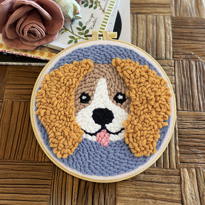 Cute Dog Punch Needle Embroidery Kits