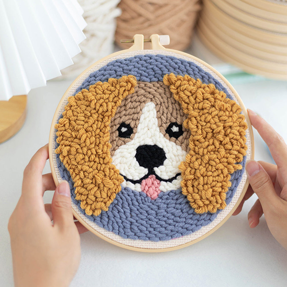 Cute Dog Punch Needle Embroidery Kits
