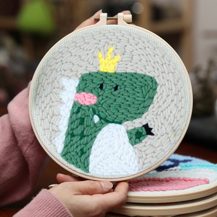 Dinosaur Prince Punch Needle Embroidery Kits