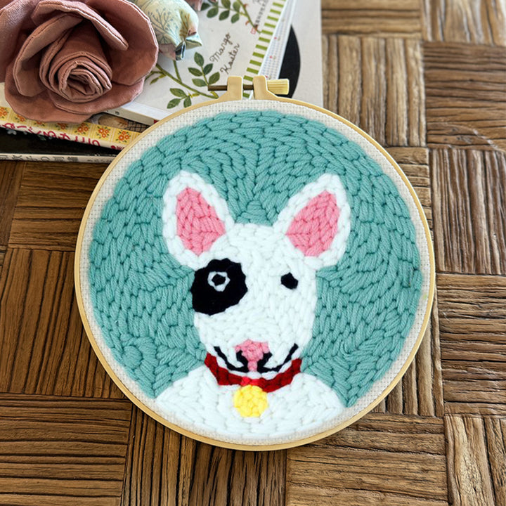 Bull Terrier Punch Needle Embroidery Kits