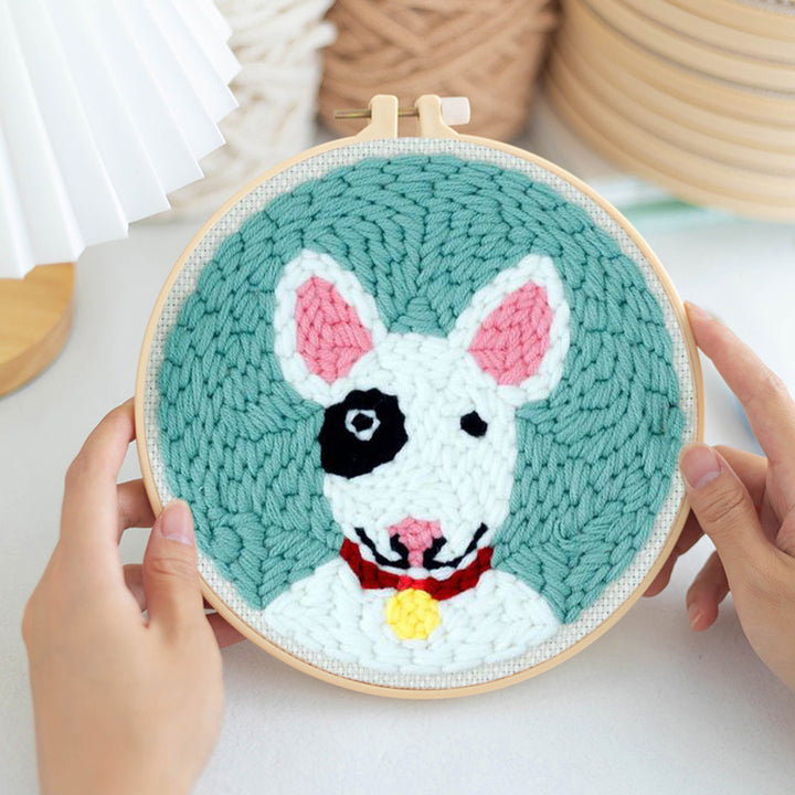 Bull Terrier Punch Needle Embroidery Kits