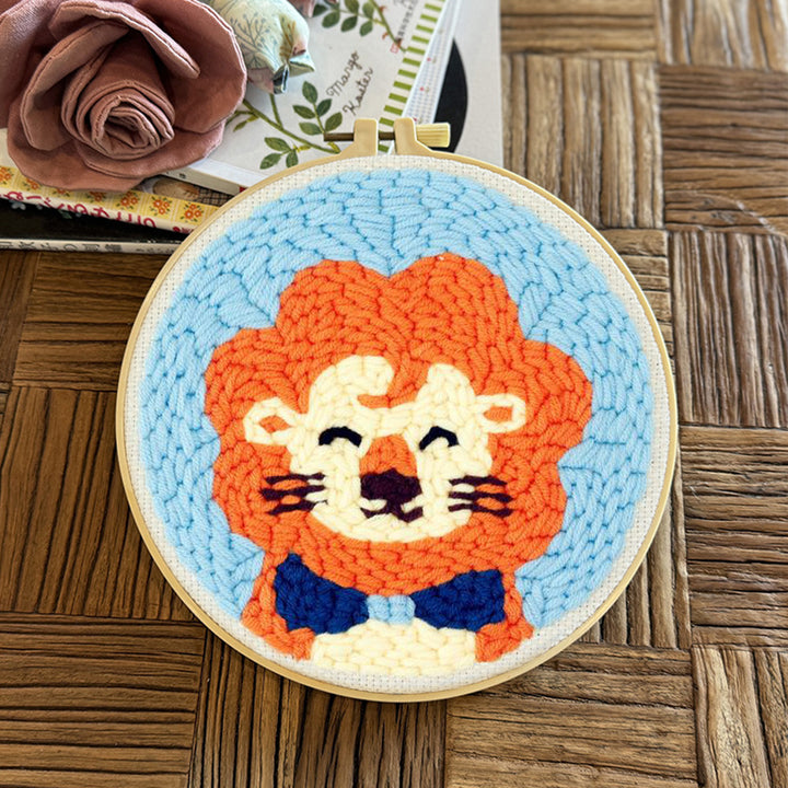 Cute Lion Punch Needle Embroidery Kits
