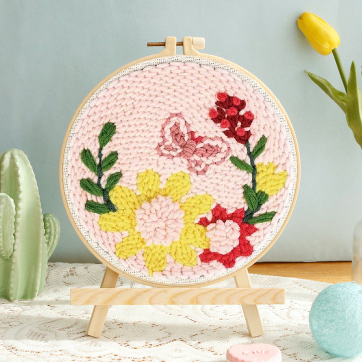 Floral and Butterfly Punch Needle Embroidery Kits