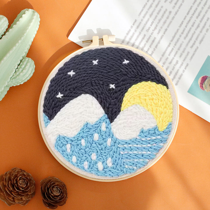 Moon Mountains Punch Needle Embroidery Kits