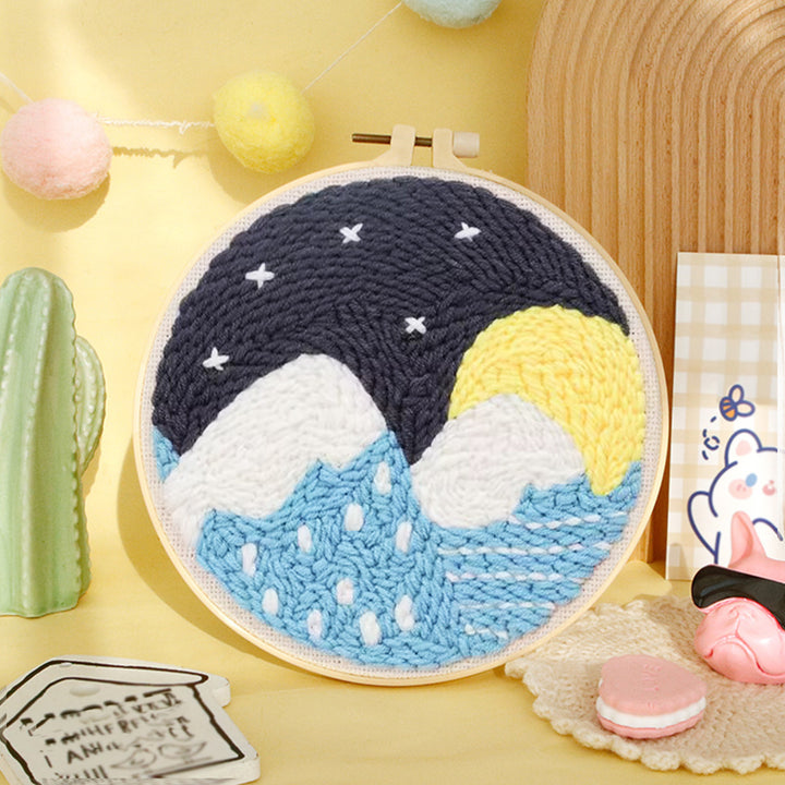 Moon Mountains Punch Needle Embroidery Kits