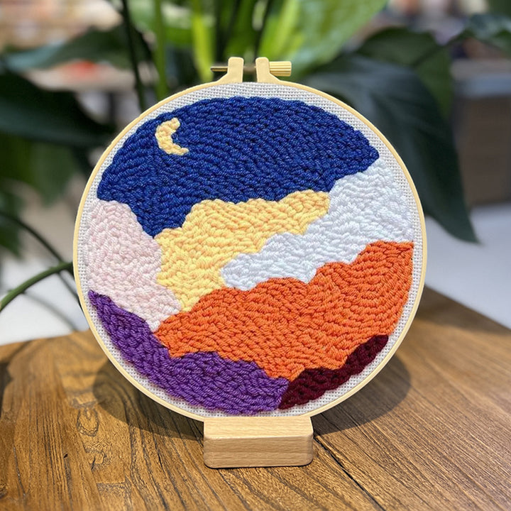 Colorful Night Sky Punch Needle Embroidery Kits