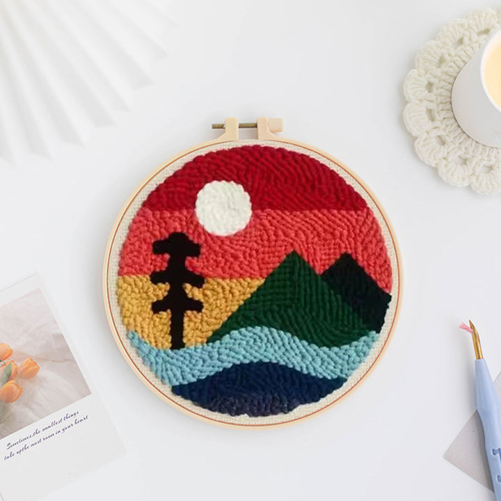 Sunset Mountain Punch Needle Embroidery Kits
