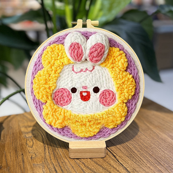 Flower Bunny Punch Needle Embroidery Kits