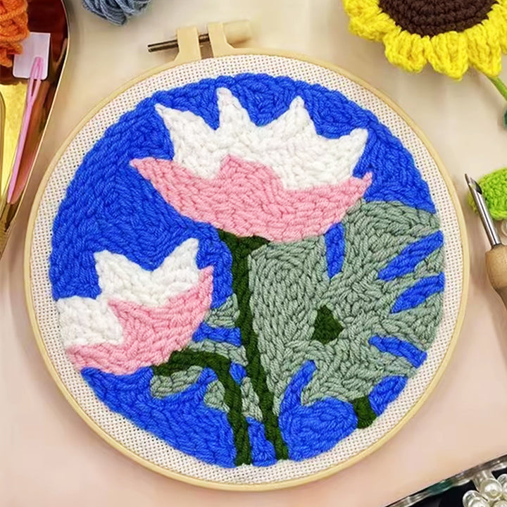 Lotus Punch Needle Embroidery Kits