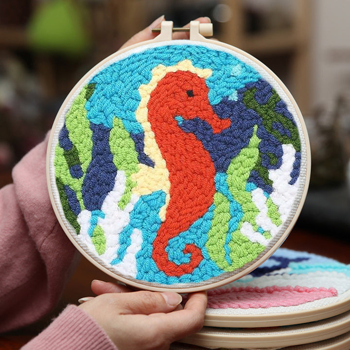 Seahorse Punch Needle Embroidery Kits
