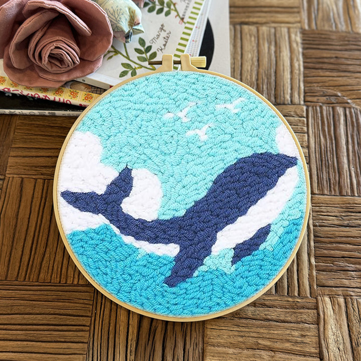 Whale Punch Needle Embroidery Kits