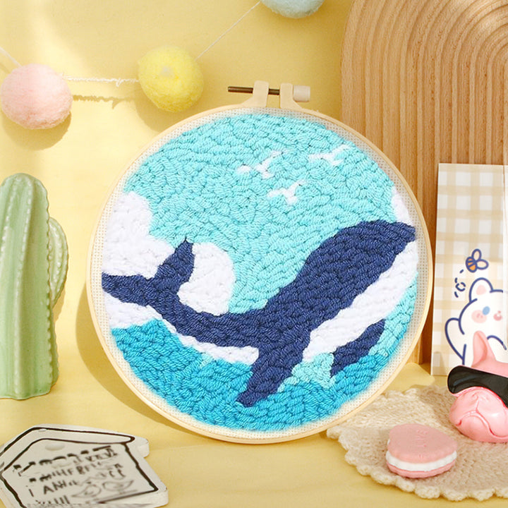 Whale Punch Needle Embroidery Kits