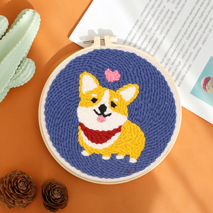 Corgi Love Punch Needle Embroidery Kits