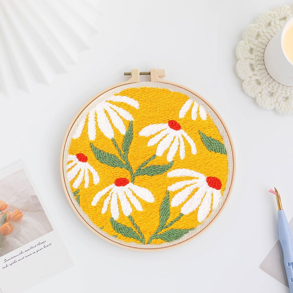 Yellow Daisy Punch Needle Embroidery Kits