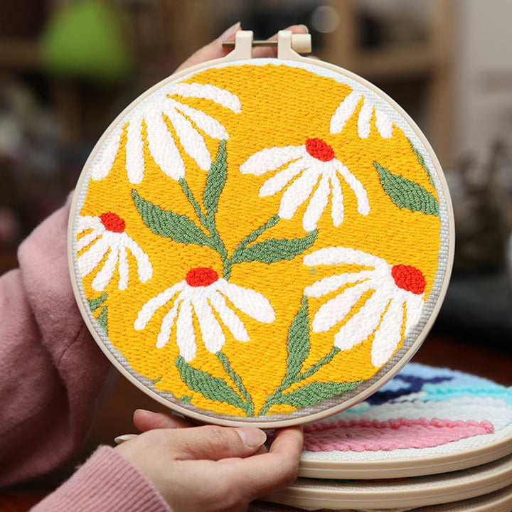 Yellow Daisy Punch Needle Embroidery Kits