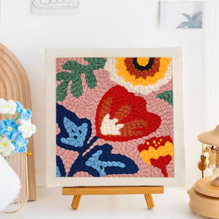 Red Heart Flower Punch Needle Embroidery Kits