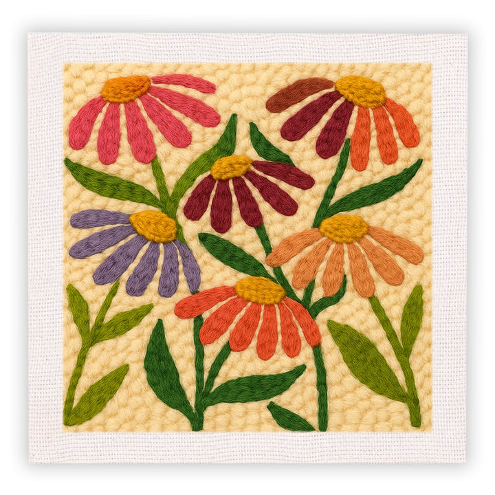 Colorful Daisies Punch Needle Embroidery Kits